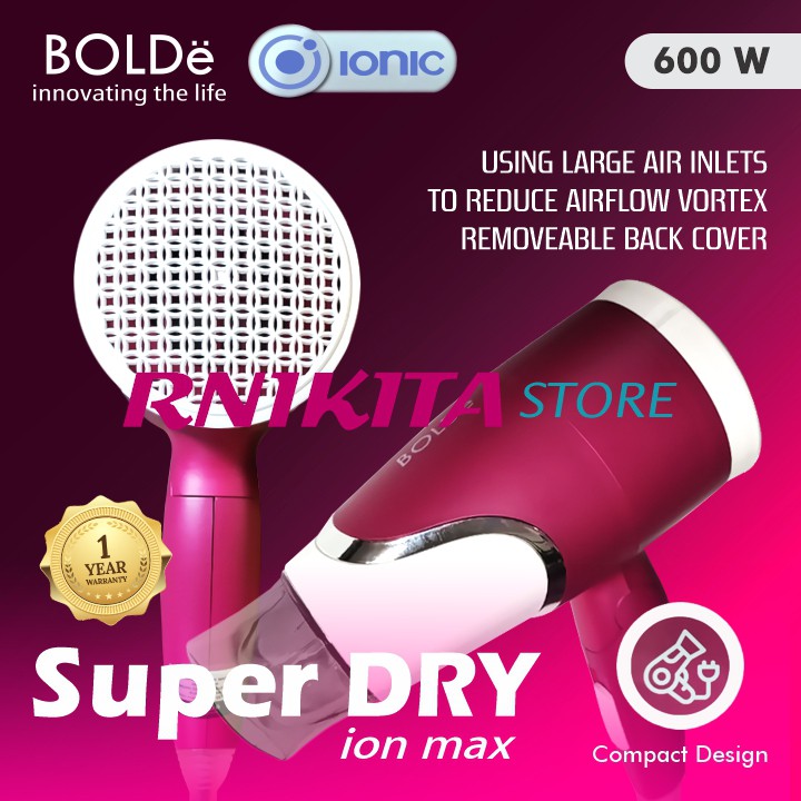 BOLDe SUPER DRY ION MAX - Good Material Hair Dryer With IONIC