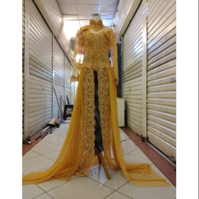 Kebaya panjang ekor dobel tille payet jepang kebaya akad murah kebaya murah