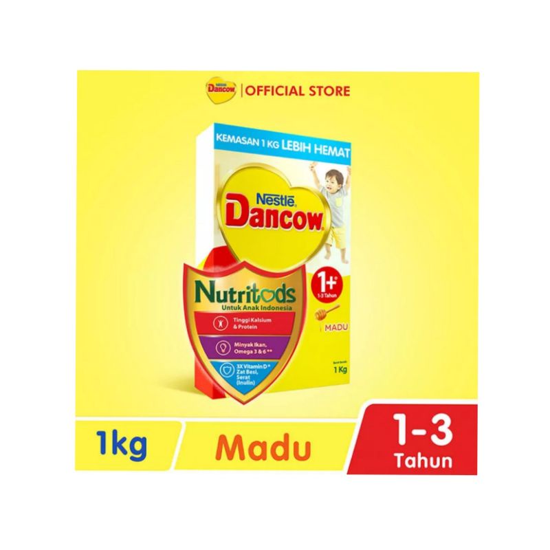 DANCOW Advanced/Nutritods 1+/3+/5+ Madu/Vanila/Coklat Kemasan 1kg dan 900gr