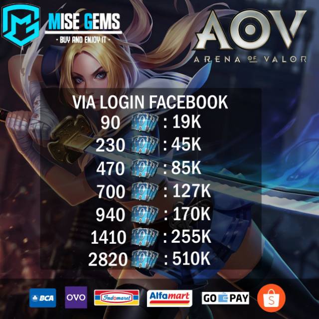 Voucher Garena Aov Murah Shopee Indonesia