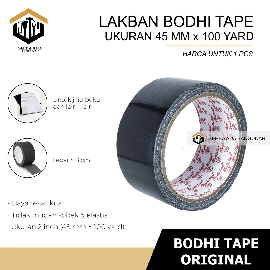 LAKBAN PLESTER  ISOLASI HITAM BODY TAPE ORIGINAL MURAH