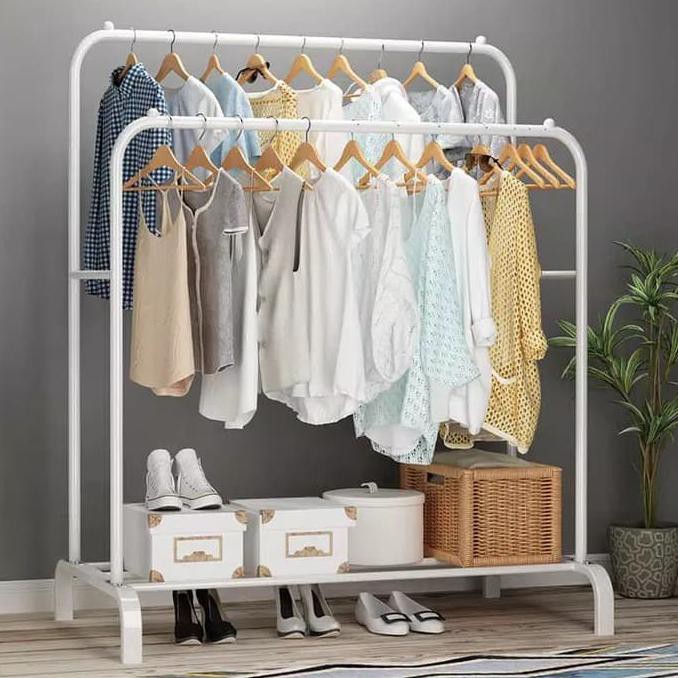Jemuran Baju Tiang Jemuran Double Tiang Baju Dengan Gantungan Sincanori