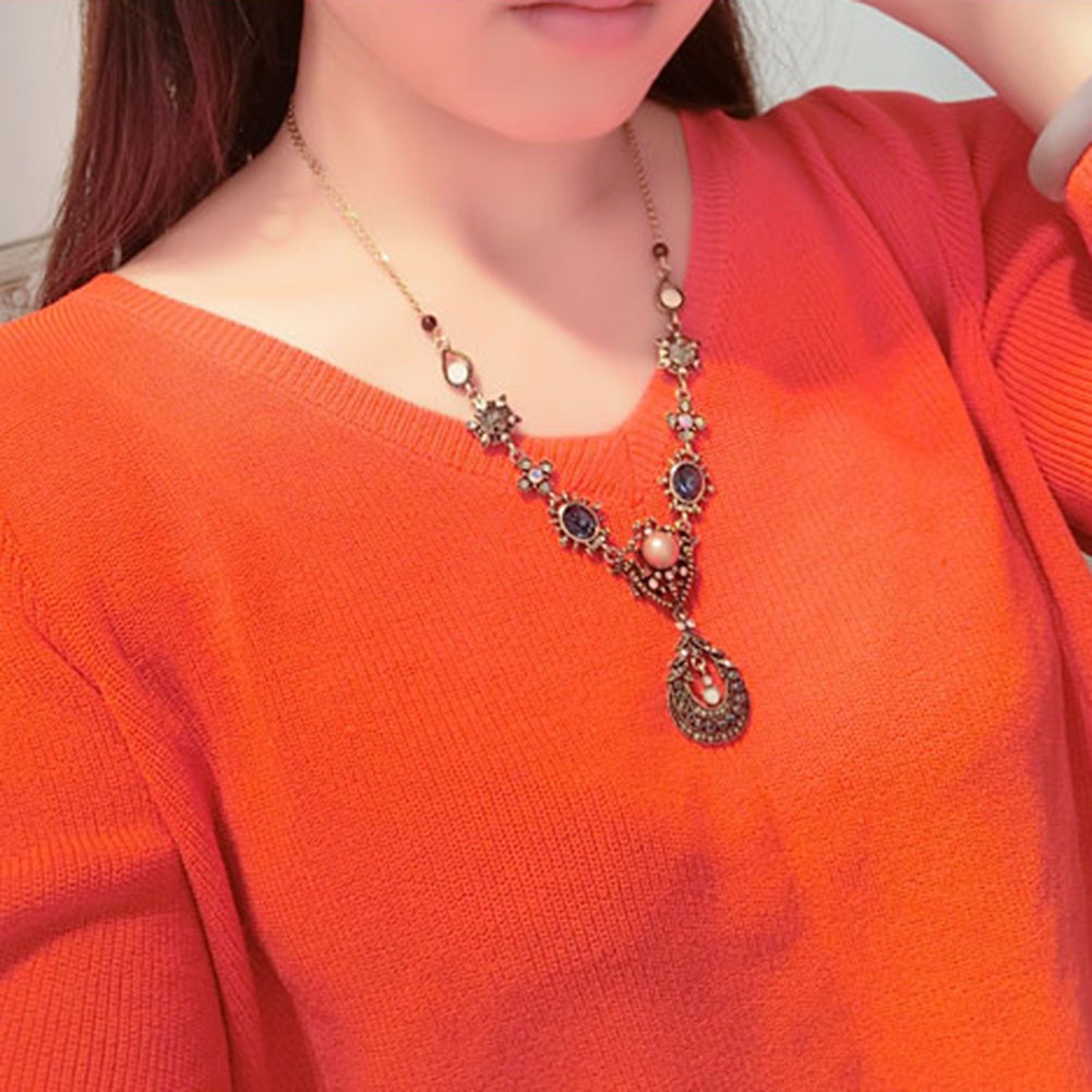 Hu Hu Hu Hu Hu Alat Bantu Pasang Kacamata♡ Kalung Statement Liontin Desain Bulan Sabittetesan Air Hias Berlian Imitasi Gaya Bohoistana Untuk Wanita