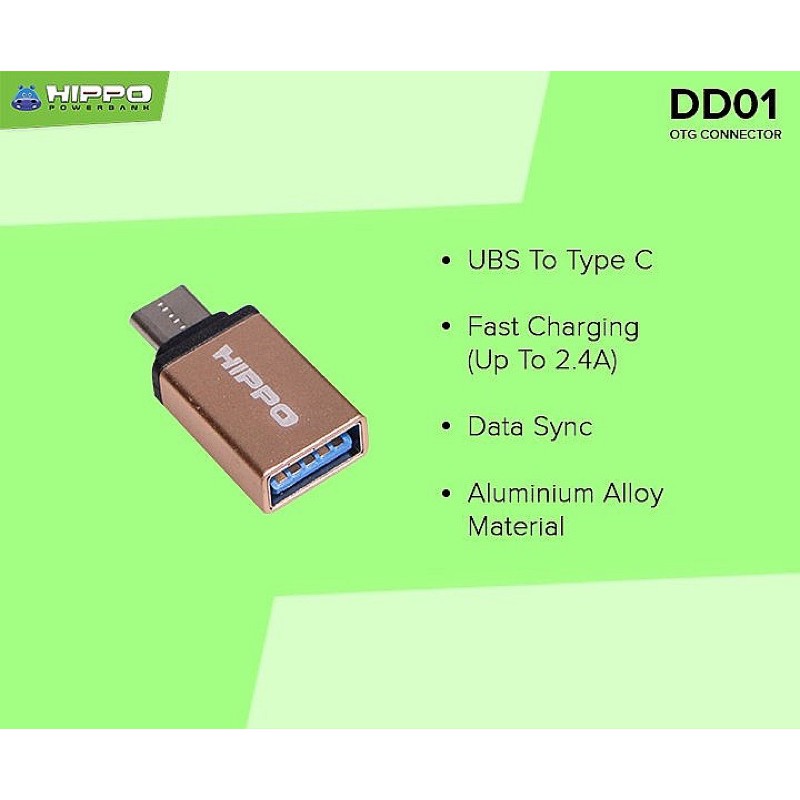 HIPPO OTG CONNECTOR DD-01 USB A TO MICRO/USB A TO TYPE-C