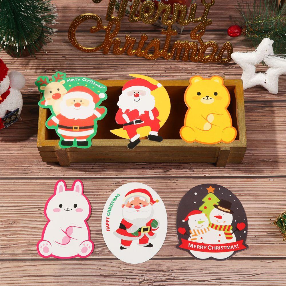 Solighter 50Pcs Christmas Decor DIY Packing Kartu Packing Snowman Hias