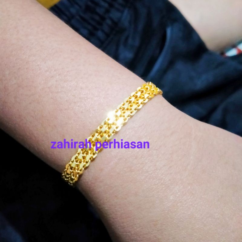 GELANG TIKAR TERBUAT DARI COIN ASLI GELANG BERLAPIS EMAS 24 K  TIDAK MUDAH LUNTUR, GELANG PERHIASAN MIRIP EMAS ASLI 12121