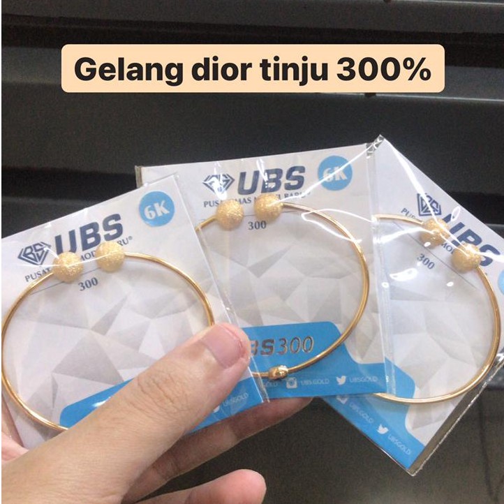 Gelang UBS gold emas asli kadar 300 fashion bulat bola tinju