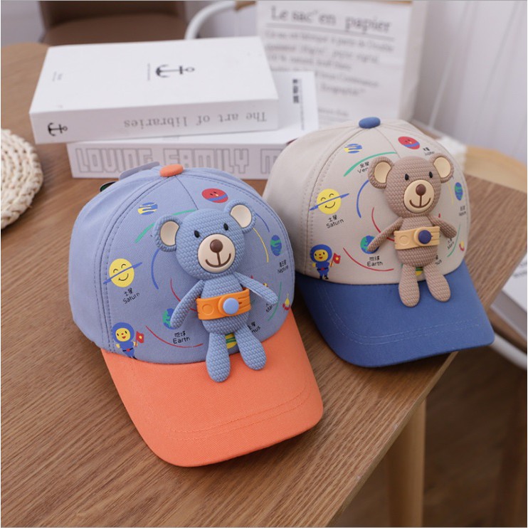 Topi baseball anak import motif teddy bear