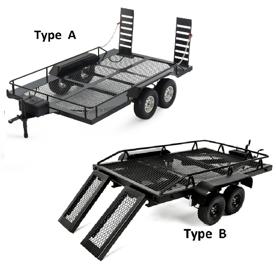 Truck Trailer Hauler Dual Axle Anhang Metal Kit 1/10 Rc Crawler Accessories