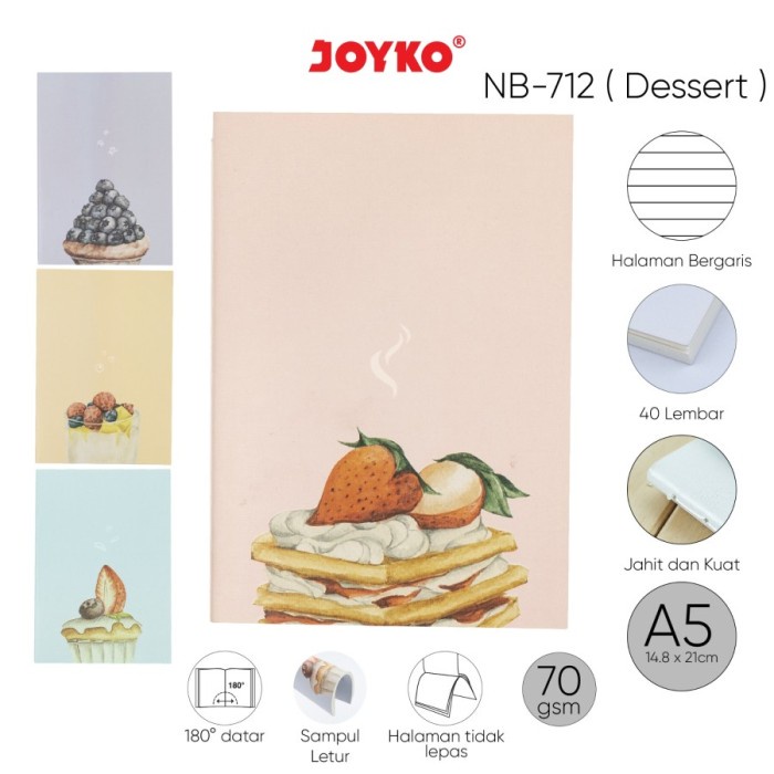

Joyko NB-712 Dessert Notebook Buku Tulis Bergaris A5
