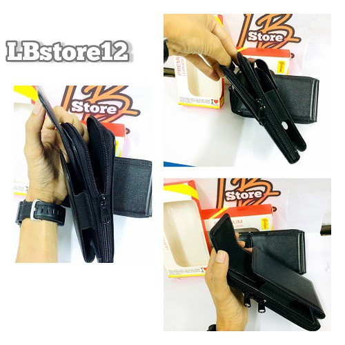 SARUNG HP Pinggang Kulit Asli Double Vertikal 4,5inch-5inch,/ 5,8 inch-6inch  Premium Galeno