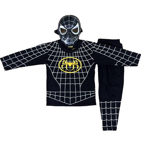 Baju Anak Kostum Topeng  Superhero Manusia Laba-laba Hitam