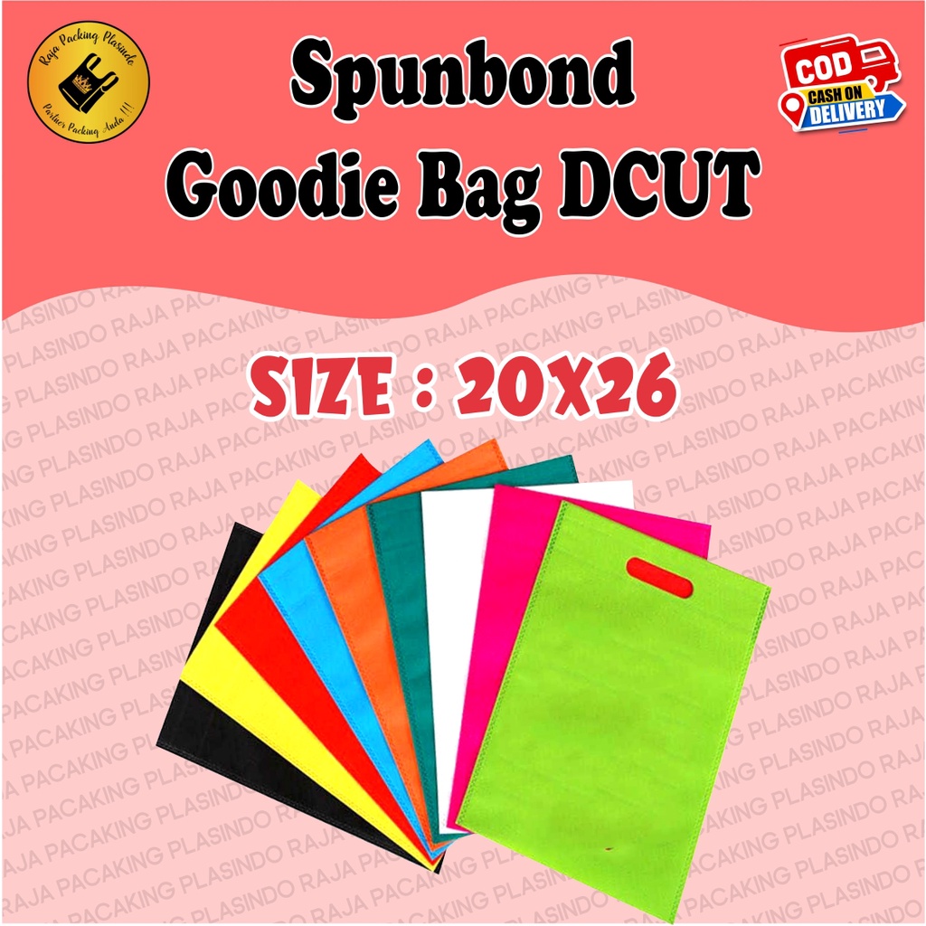 Tas Spunbond Goodie Bag Oval DCUT Uk 20x26 Tebal 75gsm Godie Bag Tas nikahan Tas souvenir