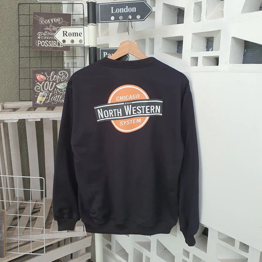 Sweatshirt North Western Bahan Fleece Korean Style Terbaru