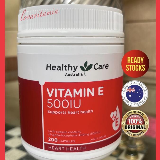Healthy Care Vitamin E 500IU 200 Capsules Lc