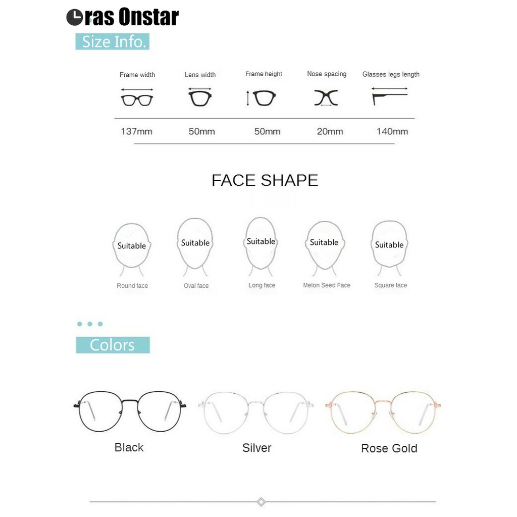 【Bayar di Tempat】100% Anti Blue Kacamata Retro Bundar Eyeglasses Wanita Kacamata Fashion Retro Frame-5