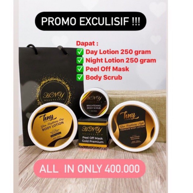HNY BODY LOTION Free Body scrub dan Peel off Mask HNY
