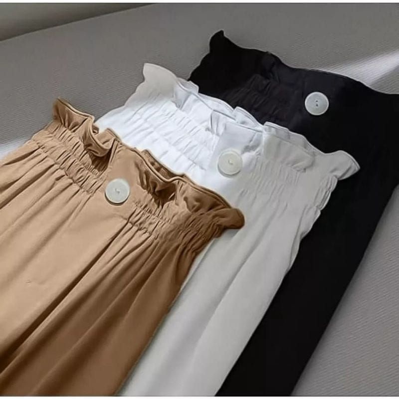 Celana Wanita Kulot Murah 1 Kancing / Celana Cewek Murah / Celana Panjang Murah