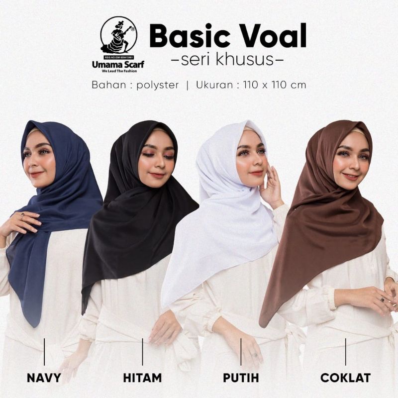 BASIC VOAL SEGI EMPAT/ORI UMAMA/hijab segi empat sekolah voal umama