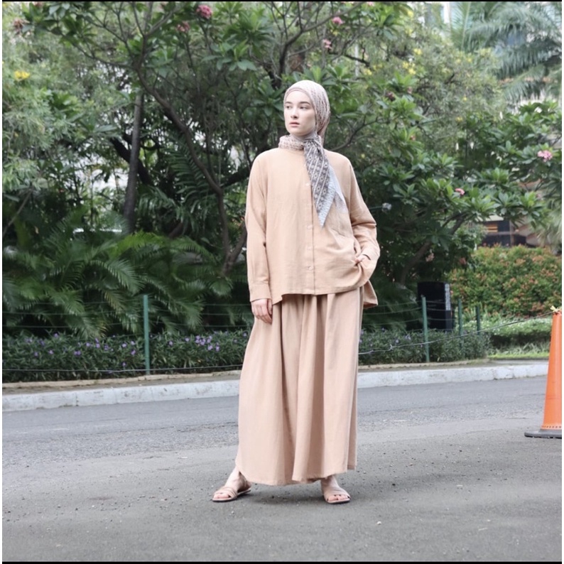 MASA OFFICIAL Linen set skirt in mocca
