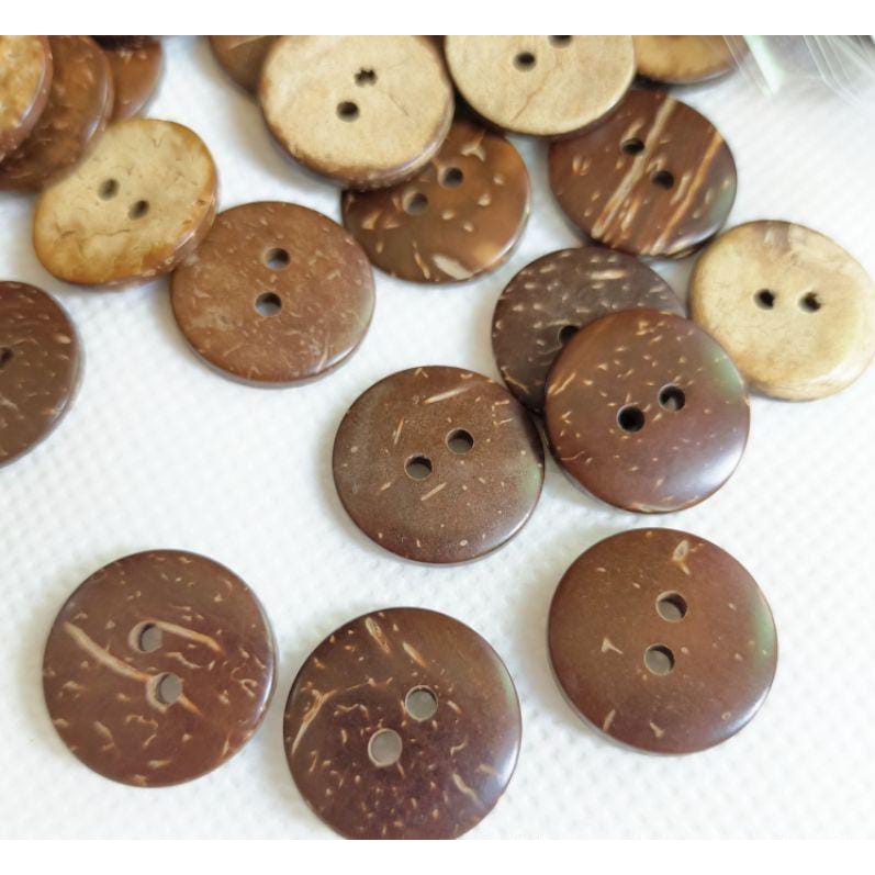 Kancing Baju Gepeng Batok - Kancing Batok 18 mm kancing batok unik hias kancing gepeng import 100 pc