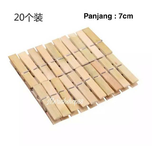 Jepitan Jemuran uk.7cm Pakaian 20pcs/pack 7cm Bambu Kayu
Import