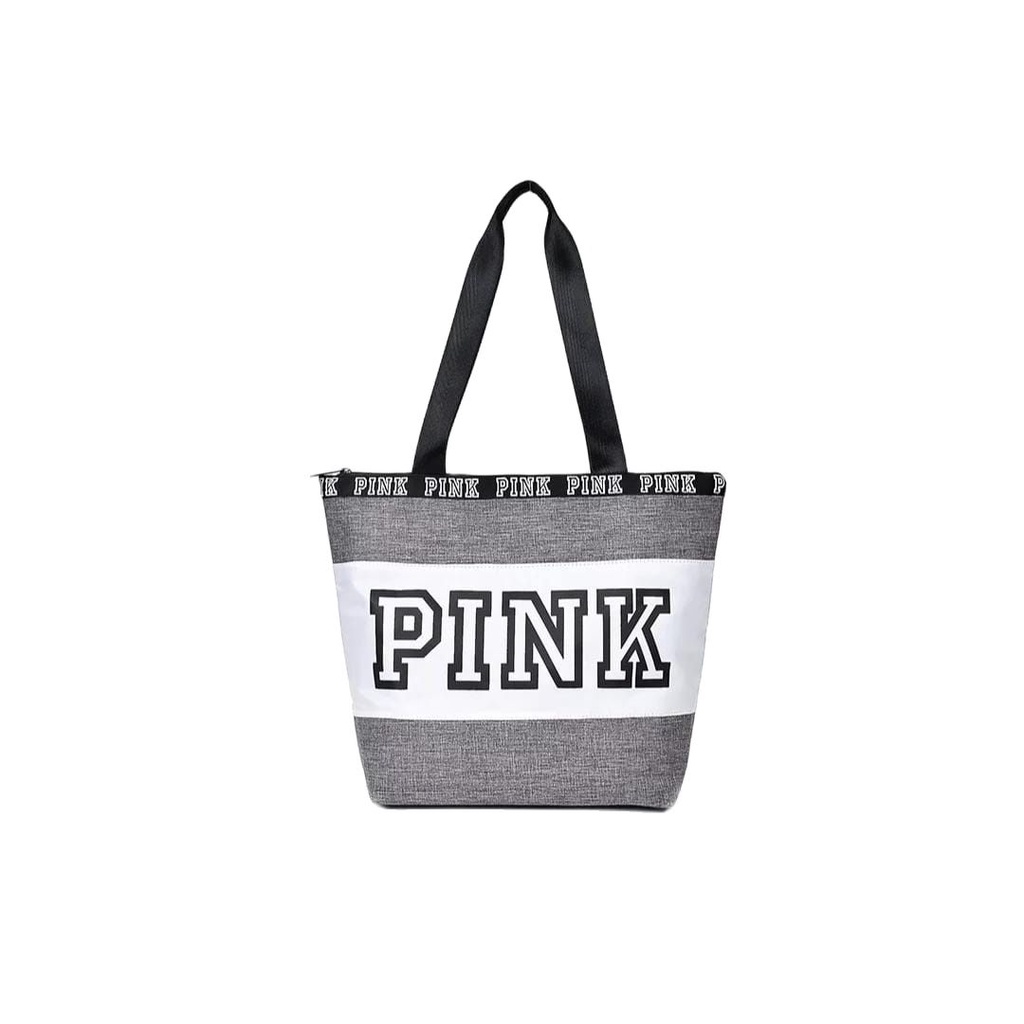 SANSURBAGS Tote Bag Wanita Kanvas Murah Logo Pink - Fashion Korea Bisa Bayar Ditempat (COD)