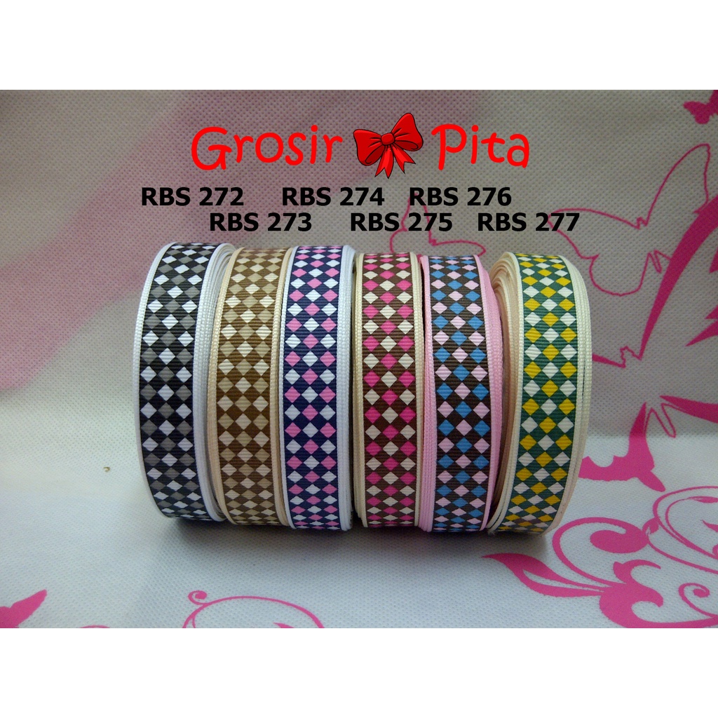 

(25 yard) Pita Grosgrain Motif RBS 272,273,274,275,276,277 | Toko Bahan Craft | Grosir Pita