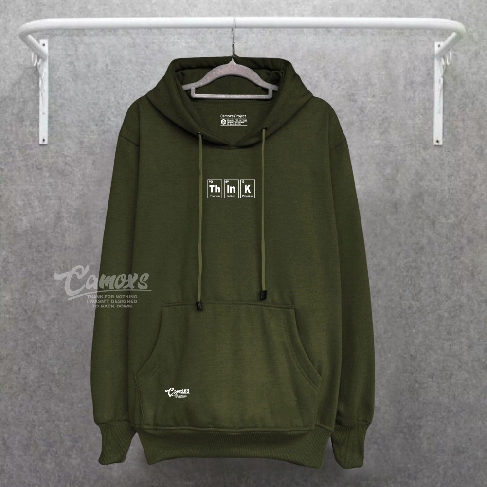 Hodie Pria Distro Premium CAMOXSPROJECT Original Oversize Suiter Hoodie Army Sablon THINK Cowok Cewek Jumbo Hudie Switer