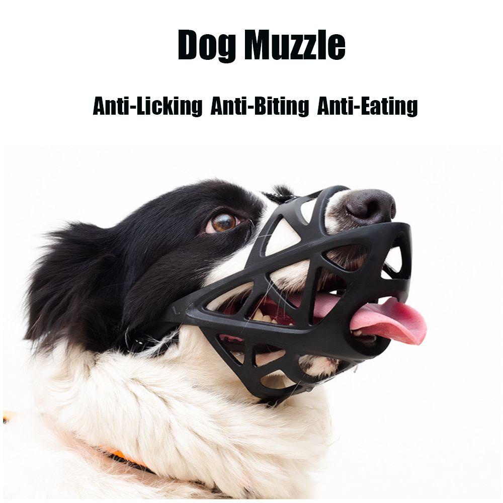 Suyo Muzzle / Brongsong Penutup Mulut Anjing Peliharaan Adjustable Breathable Motif Kotak-Kotak