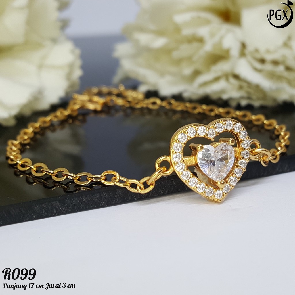 PGX Gelang Tangan Xuping Wanita Perhiasan Lapis Emas Aksesoris Fashion Premium - R099