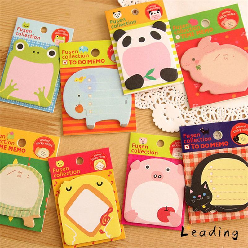 Imoda Kawaii Animals 20 Post-It Notes Waktu Merekam Post-It Notes Catatan Pelajar/Kantor-Le