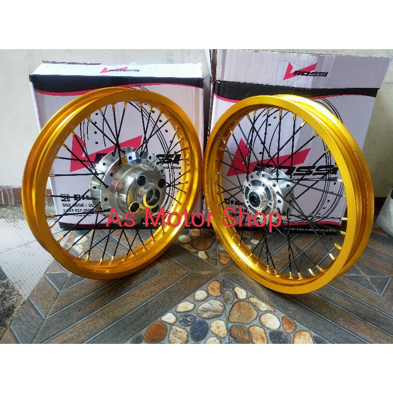 VELG SEPASANG MEREK ROSSI UKURAN 160 185 RING 17 TROMOL SET HONDA GLPRO MEGAPRO LAMA GL MAX