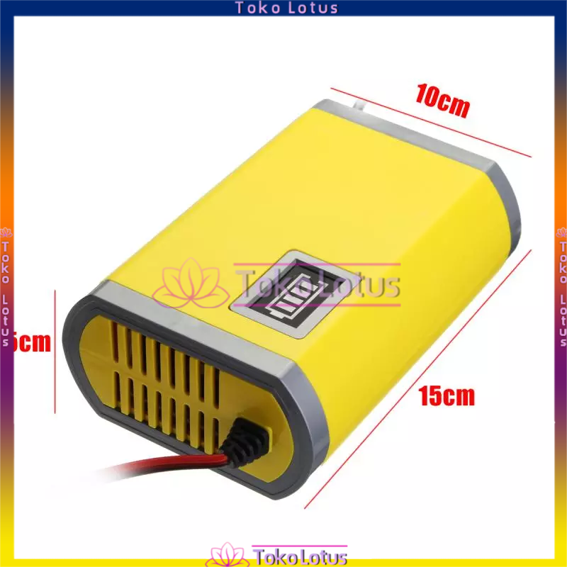 [BISA COD] mobil / sepeda motor Battery Charger LED Maintainer Trickle 12V 2A Varian Hijau / Kuning