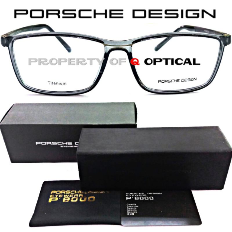 Kacamata Frame Pria Porsche Design P8228-E Titanium Grey Transparant Model Elegan