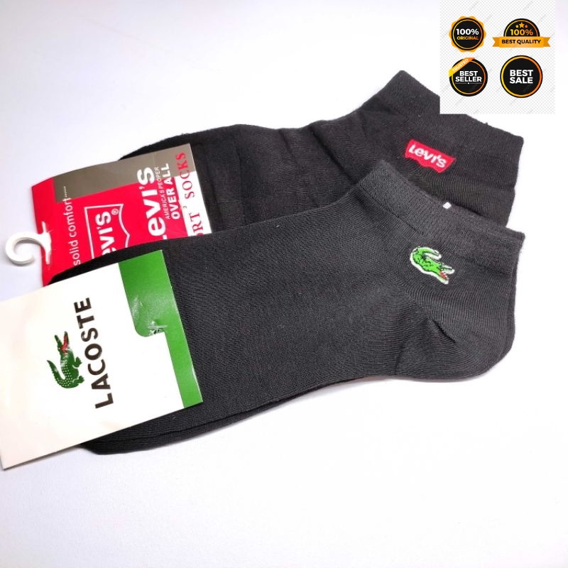 KAOS KAKI Levis Pendek Hitam Tumit Mata Kaki Pria Wanita lemut & elastis Nyaman di kaki