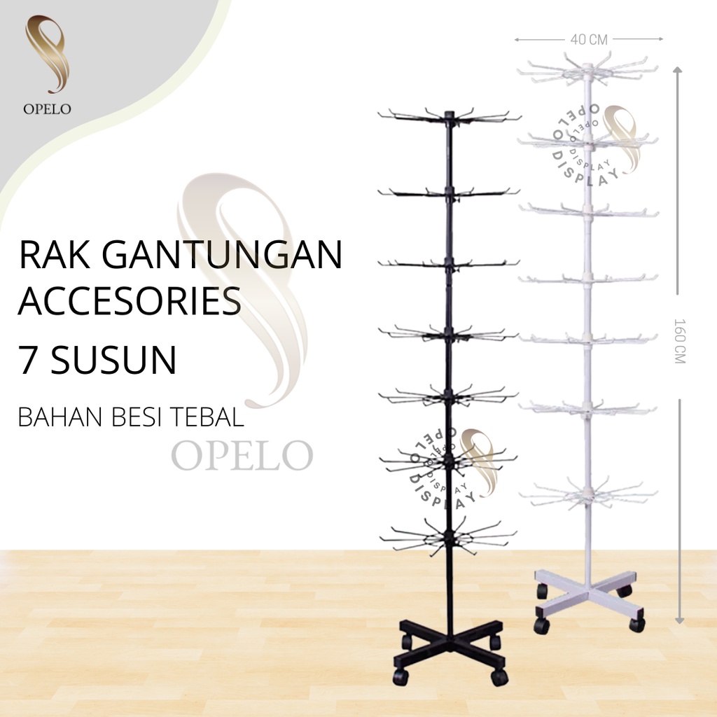 RAK DISPLAY MATAHARI PUTAR 7 SUSUN / GANTUNGAN MASKER 7 SUSUN