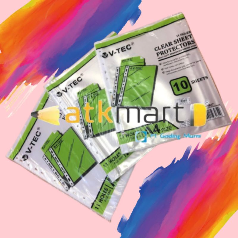 

V-TEC CLEAR SHEET PROTECTORS VT-303 A4 ISI 10