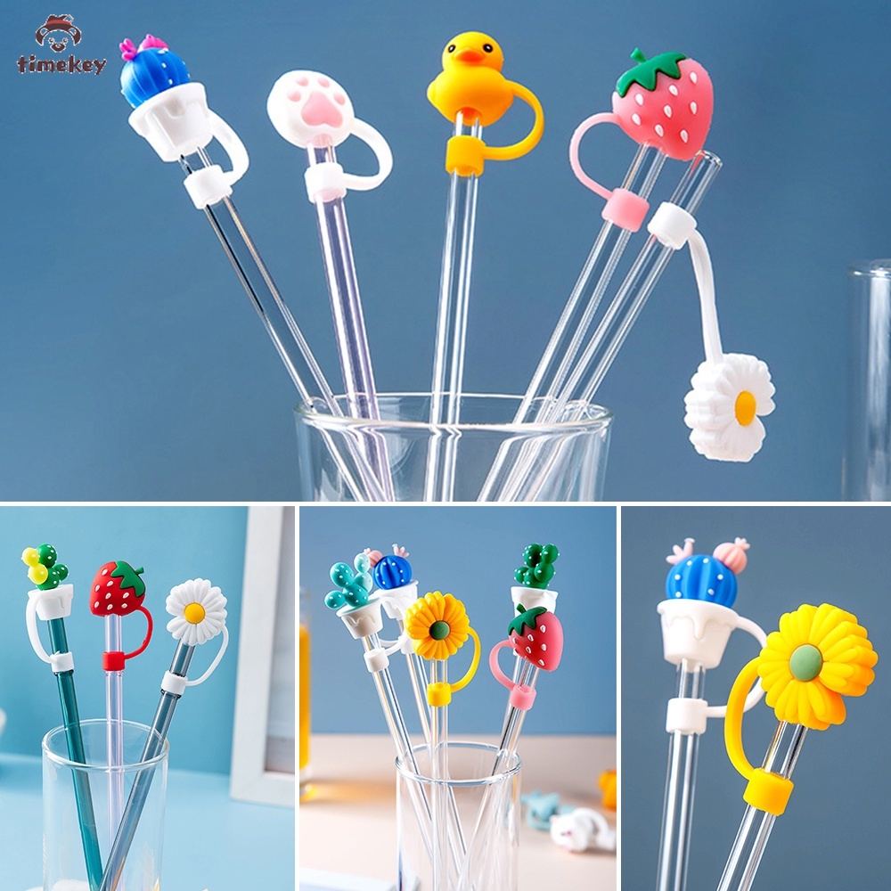 【TK】 Dustproof Silicone Straws Cover Creative Cute Silicone Environmental Protection Straw Plug Straw Baby Kids Water Cup Accessories