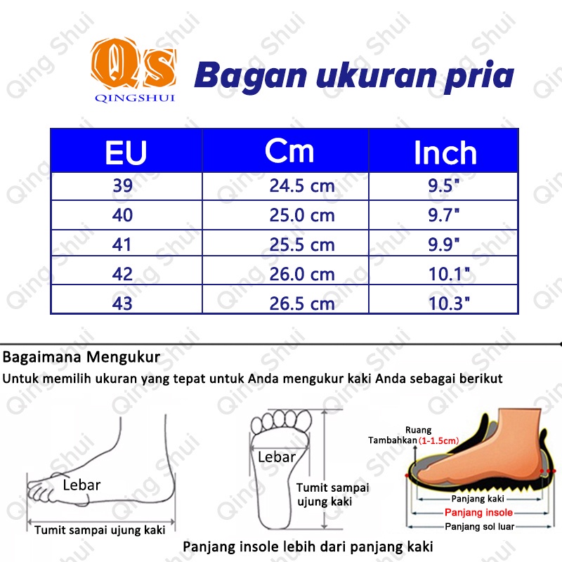 QINGSHUI Sepatu Pria Bernapas Sepatu Sneakers Pria Sepatu Kasual Pria Sepatu Pria Nyaman Slip Pada Sepatu Datar