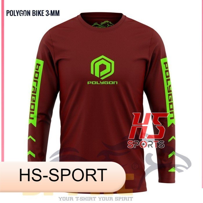 BAJU SEPEDA KAOS SEPEDA POLYGON MTB THRILL BIKE LIPAT LENGAN PANJANG - XS