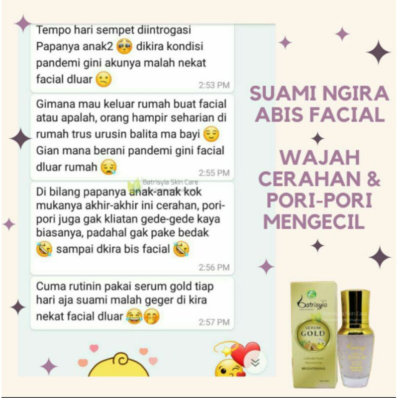 Serum  Gold batrisyia herbal Pengecil pori - pori wajah perawatan kecantikan BPOM