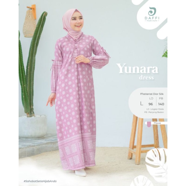 YUNARA dress bahan Dior silk ORI Daffi hijab