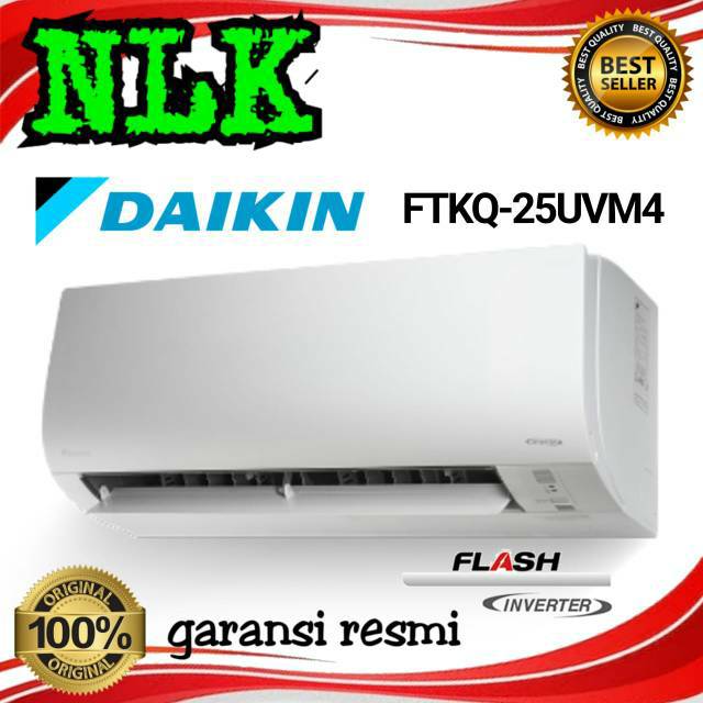 AC DAIKIN 1PK DAIKIN FTKQ 25 + pasang instalasi FLASH INVERTER 1PK