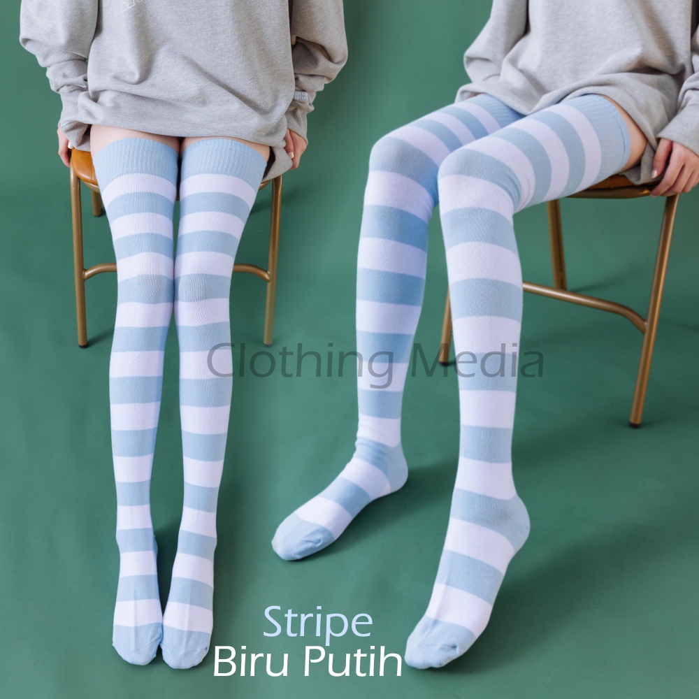 Kaos Kaki Cotton 80cm Super Panjang Katun Kaus Tinggi Overknee Long Socks Thigh High