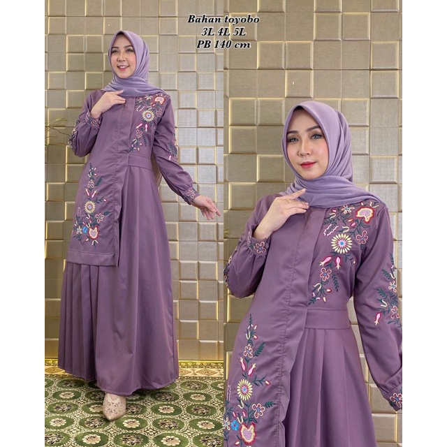 Gamis Jumbo  Gamis Bordir Jumbo  Gamis Bordir Toyobo  Gamis Bordir Jumbo Toyobo
