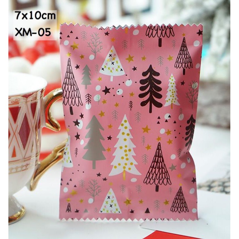 plastik cookies natal / plastik Xmas tree Sealer 7x10 harga 100pcs