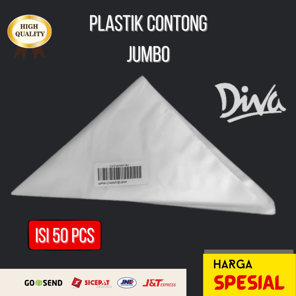 [SUNNY] Plastik segitiga JUMBO /plastik contong / piping bag isi 50