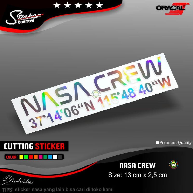 stiker NASA CREW stiker motor murah sticker helm stiker motor kekinian