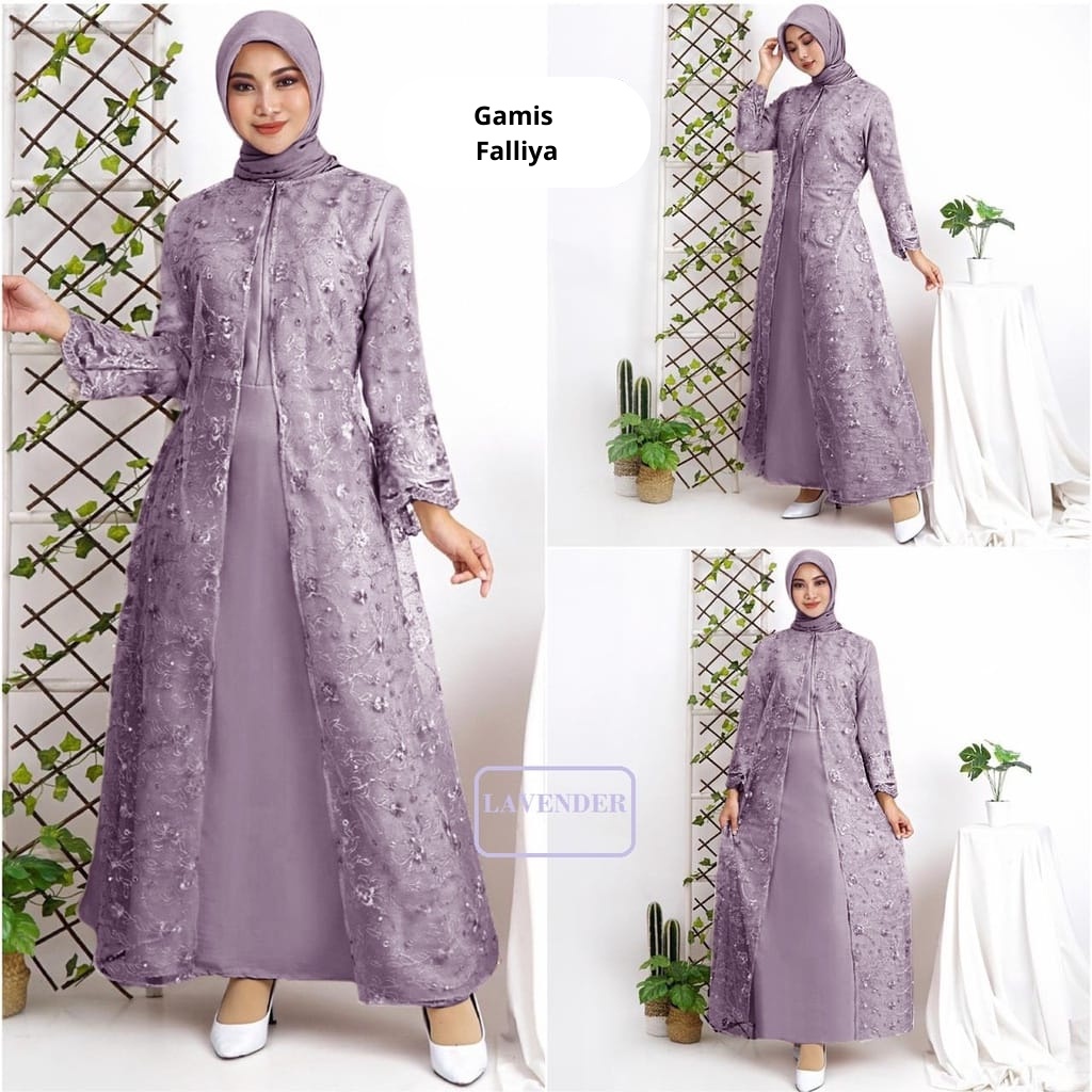 (New Product) Gamis Falliya / Bahan Moscrepe Kombinasi Tile / Size S-M,L,XL,dan XXL / Gamis Maxi Busui / Gamis Kondangan / Gamis Remaja dan Dewasa